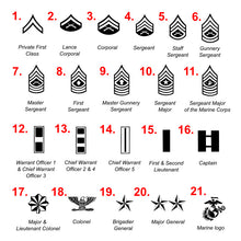 Load image into Gallery viewer, Marine Corps Rank Pocket Knife, Custom Marine Gifts, USMC Personalized Promotion, Graduation, Veteran Gift