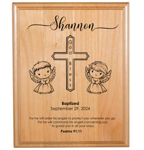 Load image into Gallery viewer, Baptism Gifts With Name, Personalized Baptism Cross for Girl or Boy, Wooden Plaque for Baby Dedication, Christening Gift