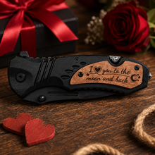 Load image into Gallery viewer, I Love You to the Moon and Back – Engraved Pocket Knife for Him