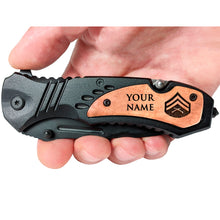 Load image into Gallery viewer, Marine Corps Rank Pocket Knife, Custom Marine Gifts, USMC Personalized Promotion, Graduation, Veteran Gift
