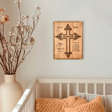 Load image into Gallery viewer, Baptism Gifts With Name, Personalized Baptism Cross for Girl or Boy, Wooden Plaque for Baby Dedication, Christening Gift