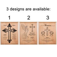 Load image into Gallery viewer, Baptism Gifts With Name, Personalized Baptism Cross for Girl or Boy, Wooden Plaque for Baby Dedication, Christening Gift