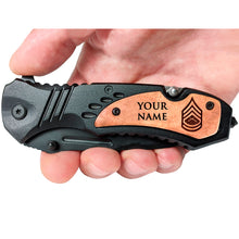 Load image into Gallery viewer, Marine Corps Rank Pocket Knife, Custom Marine Gifts, USMC Personalized Promotion, Graduation, Veteran Gift