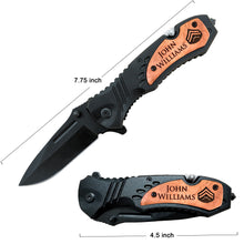 Load image into Gallery viewer, Marine Corps Rank Pocket Knife, Custom Marine Gifts, USMC Personalized Promotion, Graduation, Veteran Gift