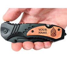 Load image into Gallery viewer, Marine Corps Rank Pocket Knife, Custom Marine Gifts, USMC Personalized Promotion, Graduation, Veteran Gift