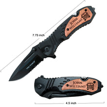 Load image into Gallery viewer, Bus Driver Gift, Personalized School Bus Driver Folding Knife, Custom Bus Driver Appreciation Gifts