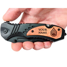 Load image into Gallery viewer, Marine Corps Rank Pocket Knife, Custom Marine Gifts, USMC Personalized Promotion, Graduation, Veteran Gift