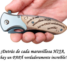 Load image into Gallery viewer, Regalo para padre de hija - Cuchillo de bolsillo con grabado para papá