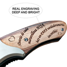 Load image into Gallery viewer, Regalo para padre de hija - Cuchillo de bolsillo con grabado para papá