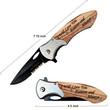 Load image into Gallery viewer, Engraved Pocket Knife for Husband - I will love you forever and always!