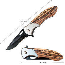 Load image into Gallery viewer, Engraved Knife - Thank you for being the man of my dreams!