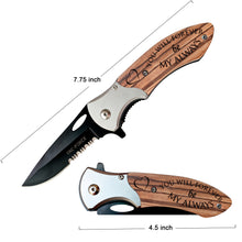 Load image into Gallery viewer, You will forever be my always - Engraved Pocket Knife for Husband, Boyfriend