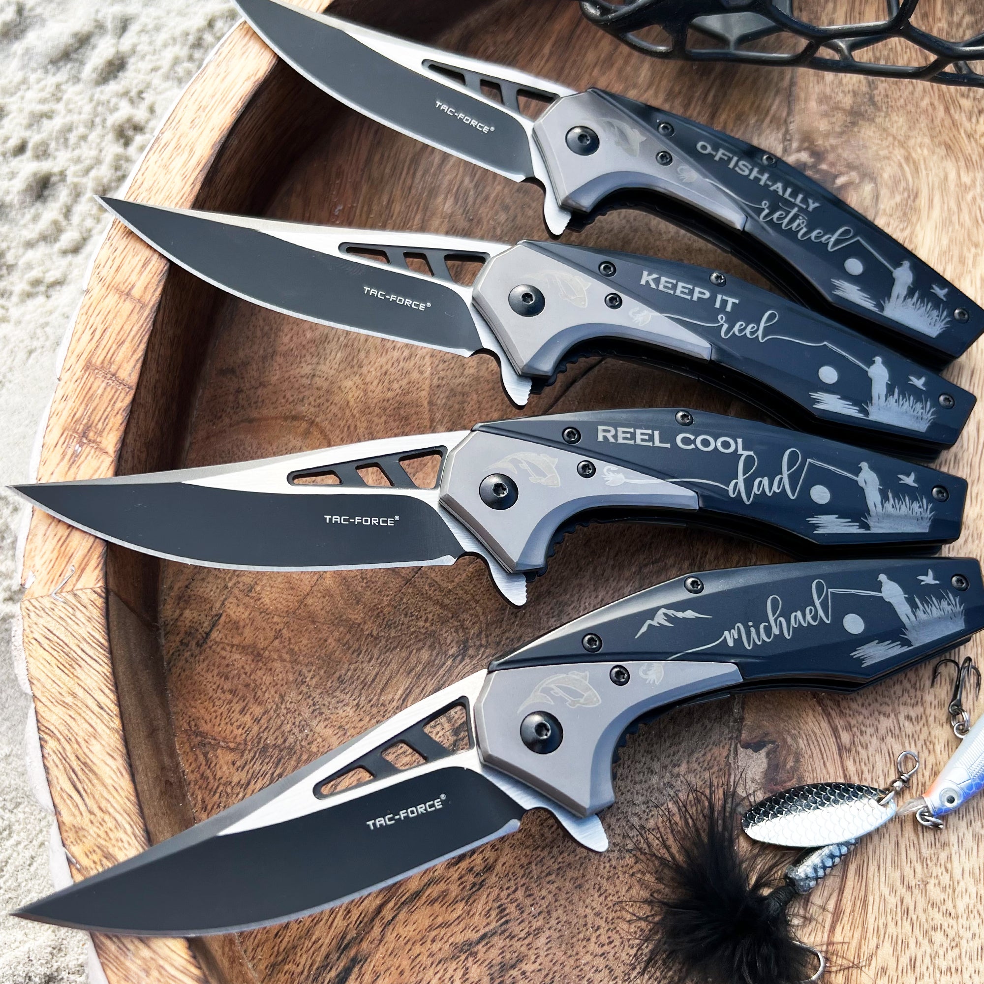 engraved fly fishing reel Engraved Fly Fishing Knife - Fly fishing gift